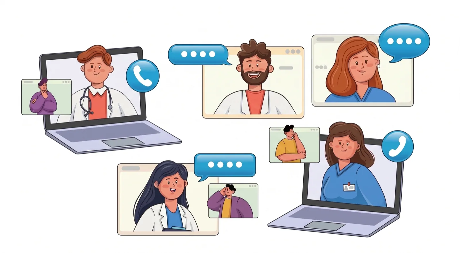 Advisors connecting with people remotely